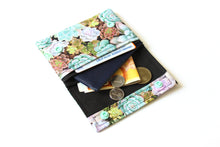 Load image into Gallery viewer, Succulent fabric small minimalist wallet - gift for gardener woman
