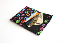 Load image into Gallery viewer, Rainbow paws fabric small minimalist wallet - gift for dog lovers