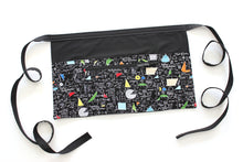Load image into Gallery viewer, Half apron with zipper pocket for math teacher - geometry waist apron