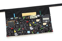 Load image into Gallery viewer, Half apron with zipper pocket for math teacher - geometry waist apron