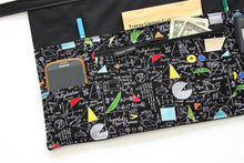 Load image into Gallery viewer, Half apron with zipper pocket for math teacher - geometry waist apron