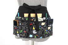 Load image into Gallery viewer, Half apron with zipper pocket for math teacher - geometry waist apron