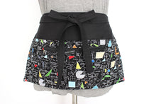 Load image into Gallery viewer, Half apron with zipper pocket for math teacher - geometry waist apron