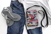 Load image into Gallery viewer, Phone bag - Day of the Dead fabric crossbody or shoulder bag