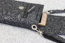 Load image into Gallery viewer, Black cell phone purse with adjustable strap - crossbody / shoulder bag