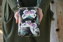Load image into Gallery viewer, Phone bag with pockets for small everyday carry - butterfly fabric - Tracey Lipman