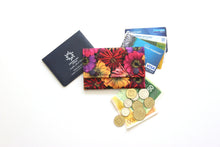 Load image into Gallery viewer, Floral Zinnia fabric small minimalist wallet for women and teenage girls