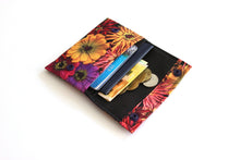 Load image into Gallery viewer, Floral Zinnia fabric small minimalist wallet for women and teenage girls