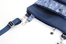 Load image into Gallery viewer, Blue vegan leather crossbody bag - lots of pockets for everyday carry