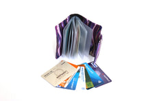 Load image into Gallery viewer, Credit card organizer book wallet - purple fabric loyalty card holder