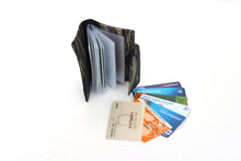 Load image into Gallery viewer, Black fabric loyalty and credit card holder wallet for women