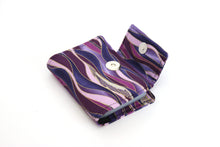 Load image into Gallery viewer, Credit card organizer book wallet - purple fabric loyalty card holder