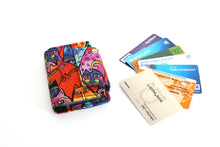 Load image into Gallery viewer, Cat lover fabric loyalty and credit card holder wallet for women
