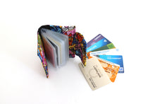 Load image into Gallery viewer, Cat lover fabric loyalty and credit card holder wallet for women