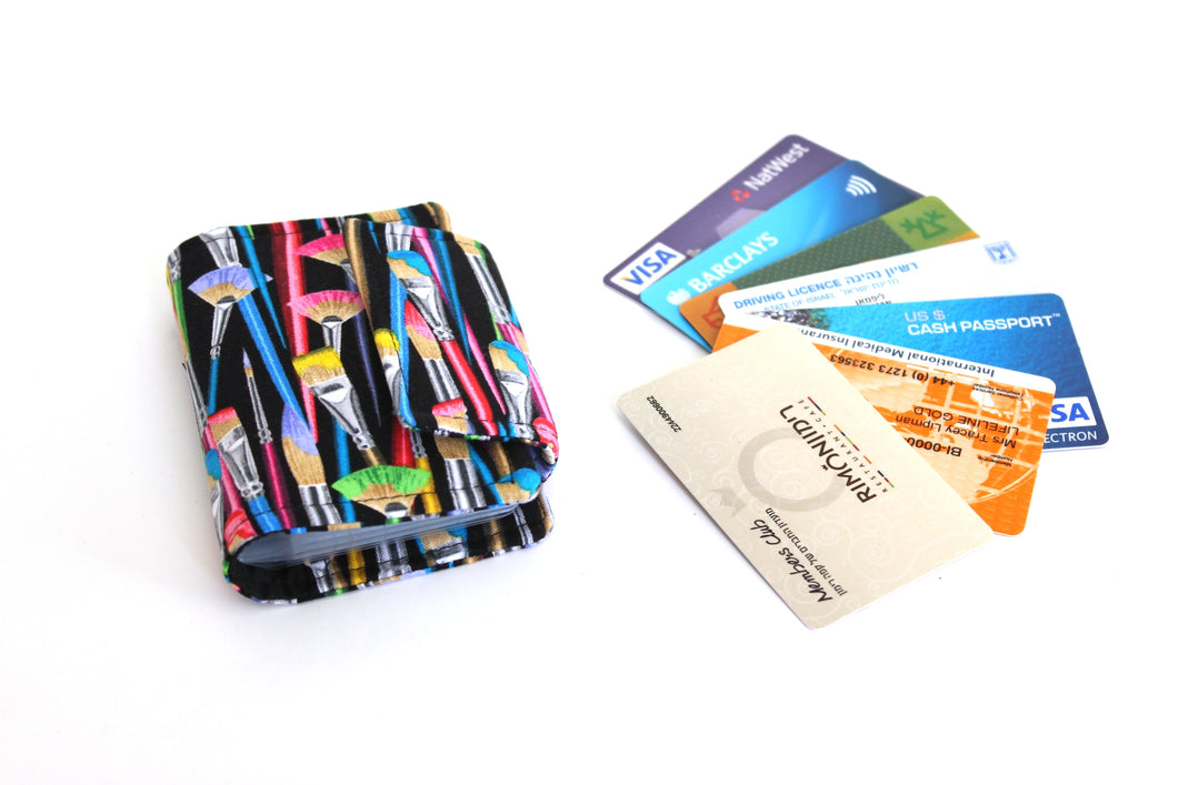 Artsy loyalty and credit card holder wallet for art student or teacher