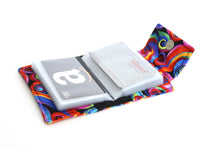 Load image into Gallery viewer, Rainbow spiral fabric loyalty and credit card holder wallet for women