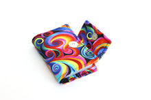 Load image into Gallery viewer, Rainbow spiral fabric loyalty and credit card holder wallet for women