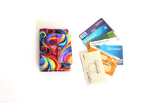 Load image into Gallery viewer, Rainbow spiral fabric loyalty and credit card holder wallet for women