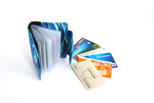 Load image into Gallery viewer, Blue fabric loyalty and credit card holder wallet for women
