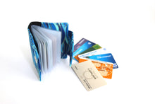 Load image into Gallery viewer, Blue fabric loyalty and credit card holder wallet for women