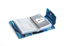 Load image into Gallery viewer, Blue fabric loyalty and credit card holder wallet for women
