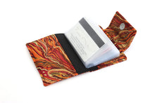Load image into Gallery viewer, Orange marble fabric loyalty and credit card holder wallet for women
