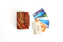 Load image into Gallery viewer, Orange marble fabric loyalty and credit card holder wallet for women
