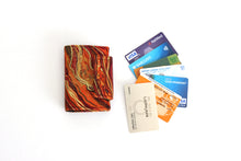Load image into Gallery viewer, Orange marble fabric loyalty and credit card holder wallet for women