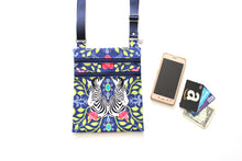 Load image into Gallery viewer, Small crossbody purse - double zipper slim phone bag - Zebra fabric