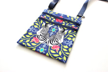 Load image into Gallery viewer, Small crossbody purse - double zipper slim phone bag - Zebra fabric