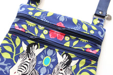 Load image into Gallery viewer, Small crossbody purse - double zipper slim phone bag - Zebra fabric

