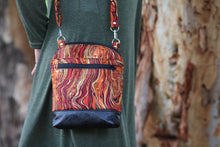 Load image into Gallery viewer, Burnt orange burgandy gold multi pocket small crossbody bag for women - Tracey Lipman