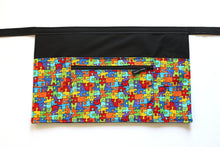 Load image into Gallery viewer, Autism awareness puzzle six pocket teacher apron with zipper pocket - Tracey Lipman