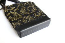 Load image into Gallery viewer, Black multi pocket small crossbody bag for women music lover - Tracey Lipman