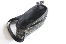 Load image into Gallery viewer, Black multi pocket small crossbody bag for women music lover - Tracey Lipman