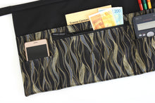 Load image into Gallery viewer, Black utility apron with zipper pocket for teacher vendor server