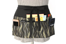 Load image into Gallery viewer, Black utility apron with zipper pocket for teacher vendor server
