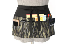 Load image into Gallery viewer, Black utility apron with zipper pocket for teacher vendor server
