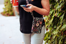 Load image into Gallery viewer, Cell phone purse - small crossbody bag - phone bag - gray floral
