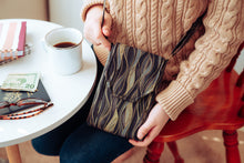 Load image into Gallery viewer, Black cell phone bag with adjustable strap -small crossbody / shoulder bag