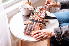 Load image into Gallery viewer, Phone bag for book lovers - small crossbody / shoulder bag book fabric