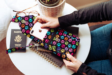 Load image into Gallery viewer, Dog walking bag - rainbow paw print crossbody phone bag