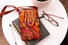 Load image into Gallery viewer, Cell phone purse - burnt orange marble design