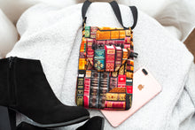 Load image into Gallery viewer, Phone bag for book lovers - small crossbody / shoulder bag book fabric
