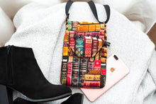 Load image into Gallery viewer, Phone bag for book lovers - small crossbody / shoulder bag book fabric