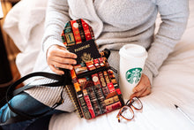 Load image into Gallery viewer, Phone bag for book lovers - small crossbody / shoulder bag book fabric