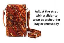 Load image into Gallery viewer, Cell phone purse - burnt orange marble design