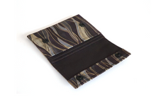 Load image into Gallery viewer, Small minimalist wallet - black gold silver fabric mini slim wallet