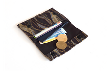 Load image into Gallery viewer, Small minimalist wallet - black gold silver fabric mini slim wallet