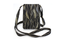 Load image into Gallery viewer, Black cell phone bag with adjustable strap -small crossbody / shoulder bag